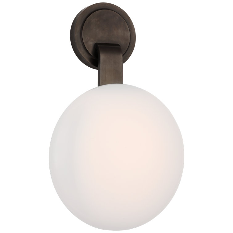Bronze and White Glass LED Wall Sconce