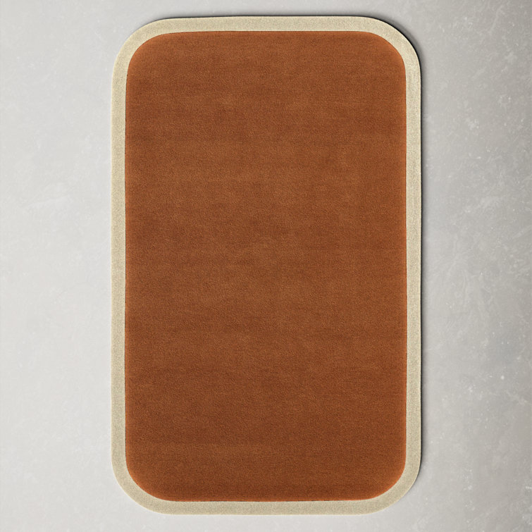 Tallulah Copper and Ivory Wool Hand-Tufted Rug, 2' x 4'