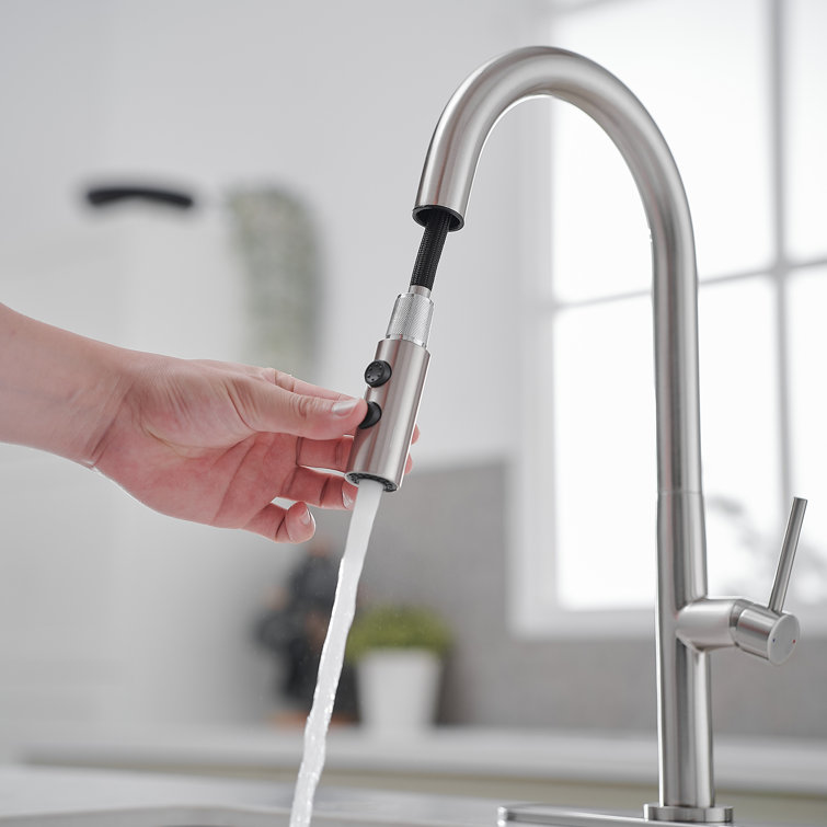 Brushed Nickel High-Arc Pull-Out Spray Kitchen Faucet
