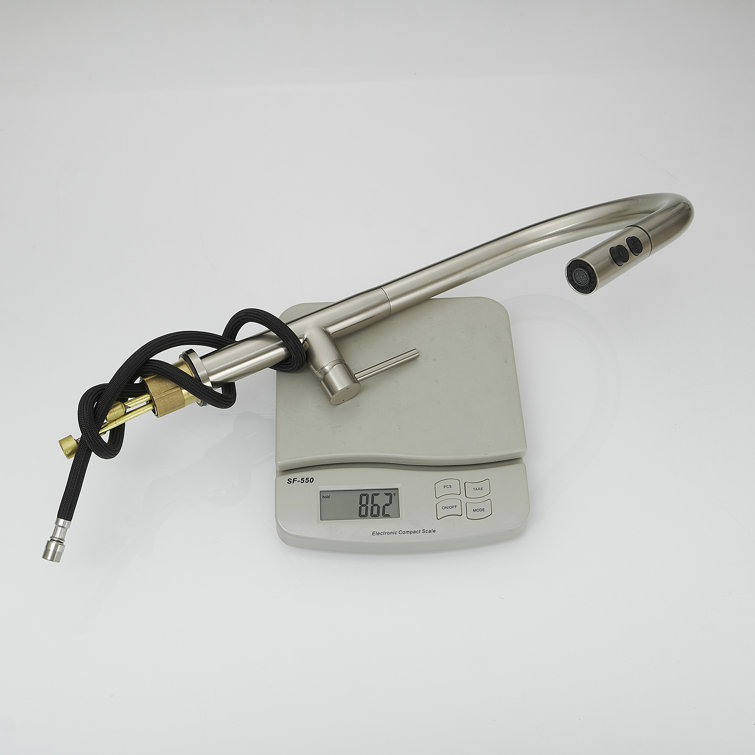 Brushed Nickel High-Arc Pull-Out Spray Kitchen Faucet
