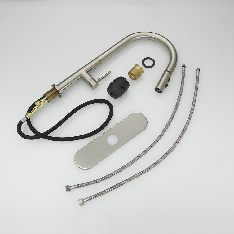 Brushed Nickel High-Arc Pull-Out Spray Kitchen Faucet