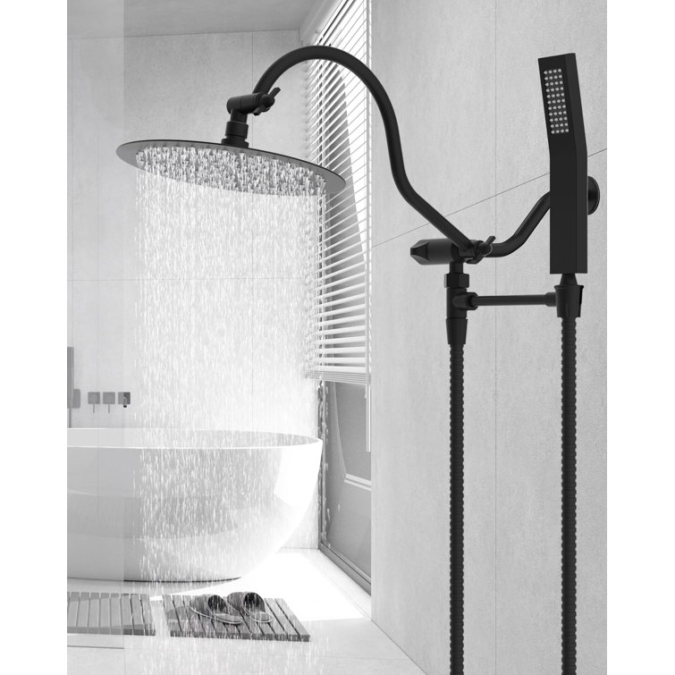 Matte Black 10'' High Pressure Rainfall Shower Head with Handheld Combo