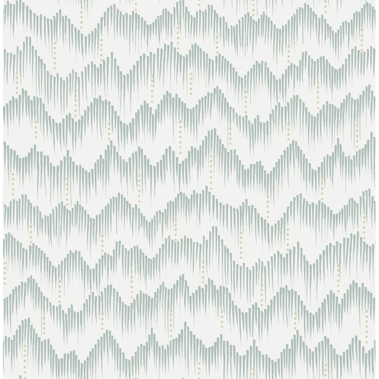Holmby Seafoam Brushstroke Zigzag Non-Woven Wallpaper