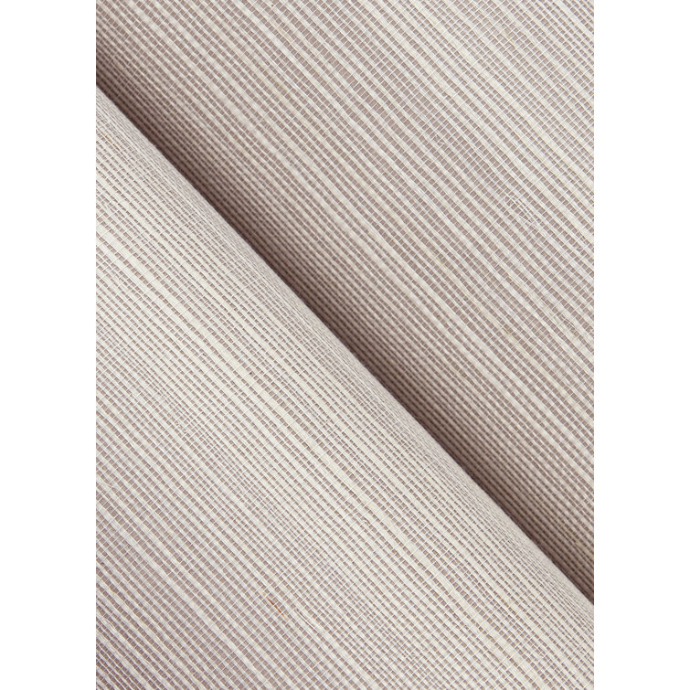 Taupe Grasscloth Non-Pasted Removable Wallpaper