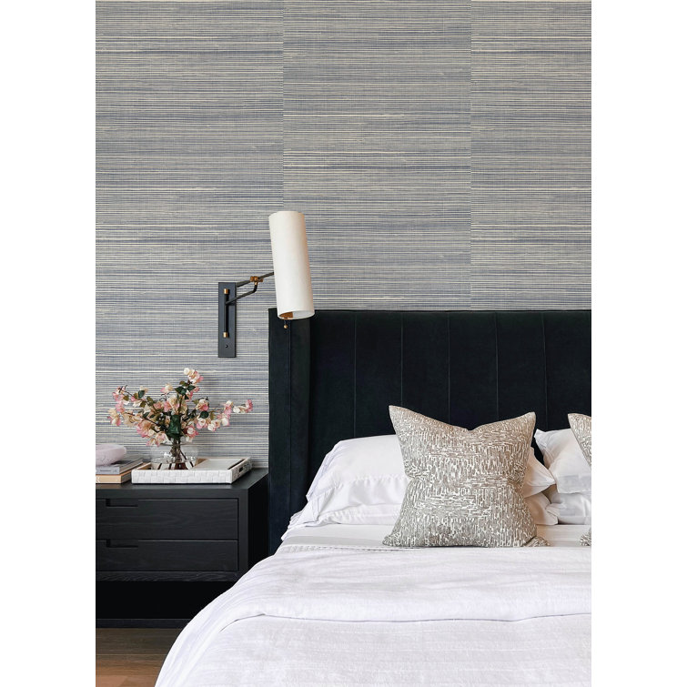 Teal Sisal Grasscloth Non-pasted Removable Wallpaper