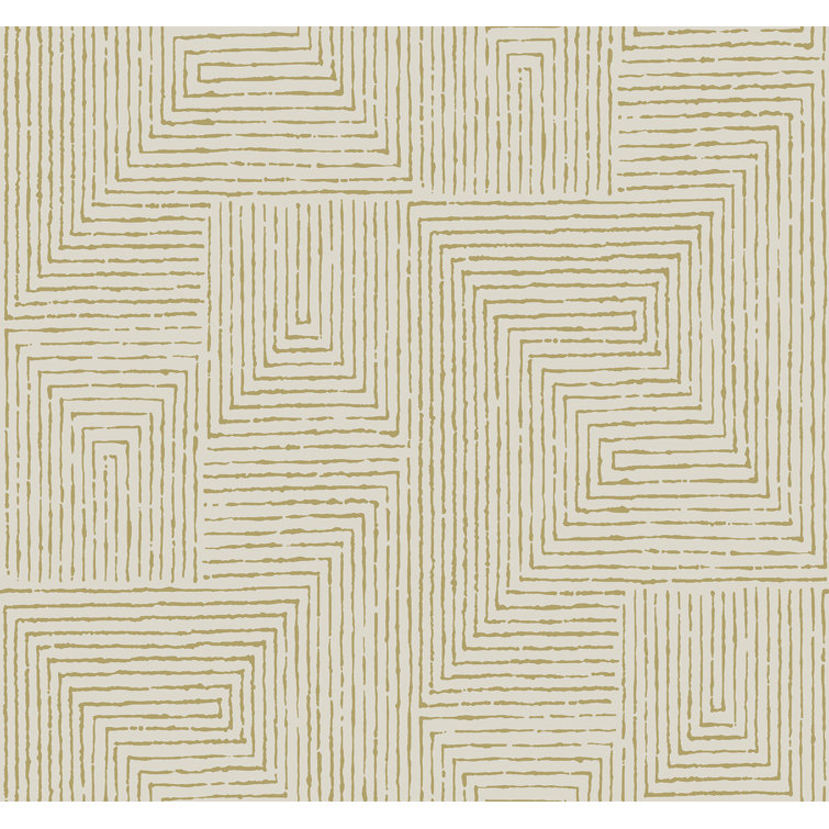 Mortenson Gold Geometric Non-Pasted Cork Wallpaper