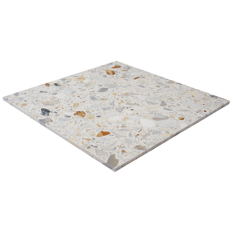 Calacatta White/Cream Large Format Honed Terrazzo Floor and Wall Tile