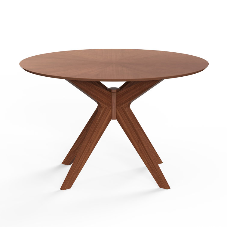 Walnut Round Mid-Century Modern Dining Table