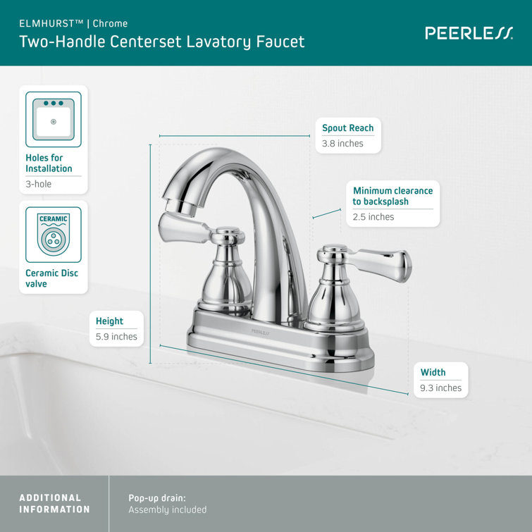Elmhurst Traditional Chrome 2-Handle Centerset Bathroom Faucet