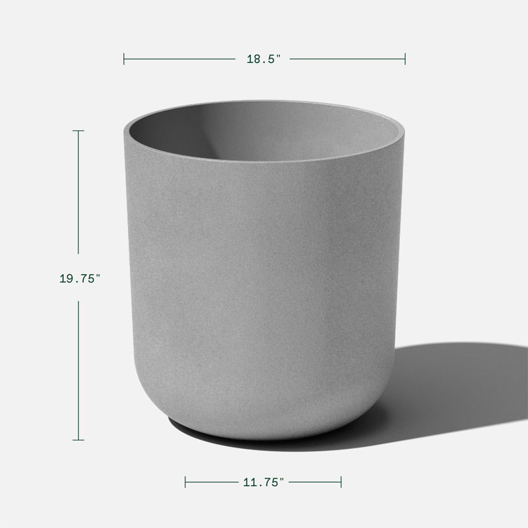 Gray 20" Plastic-Stone Indoor/Outdoor Planter