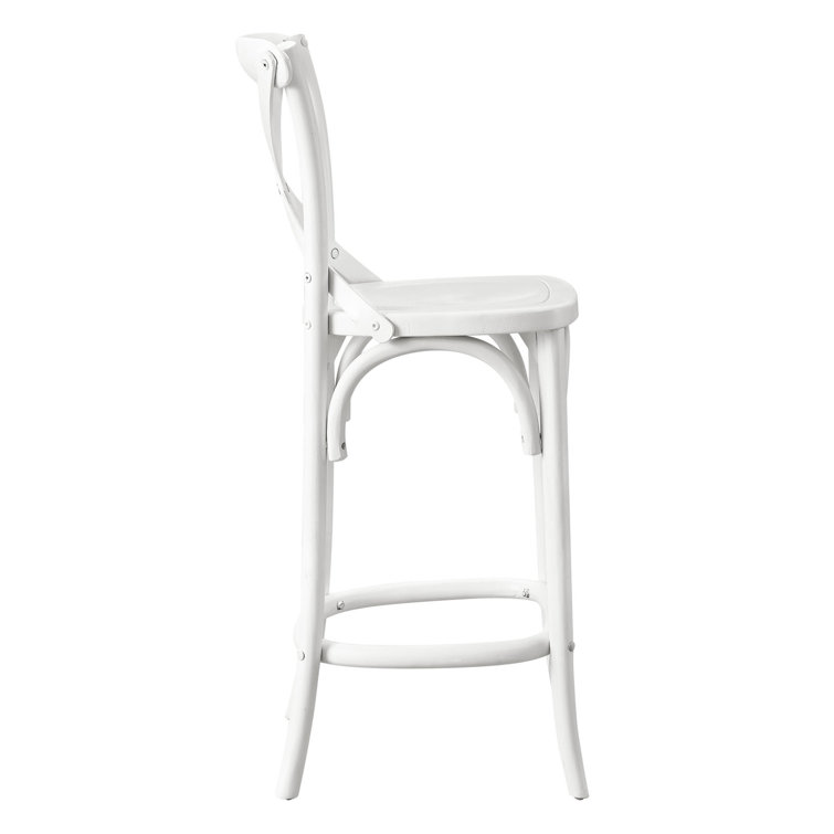 White Elm Wood X-Back Counter Stool
