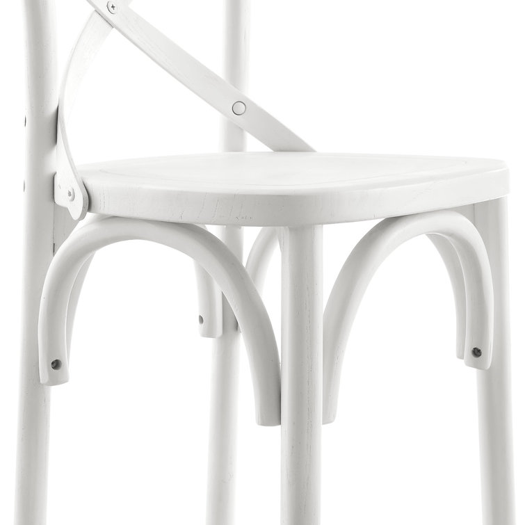 White Elm Wood X-Back Counter Stool