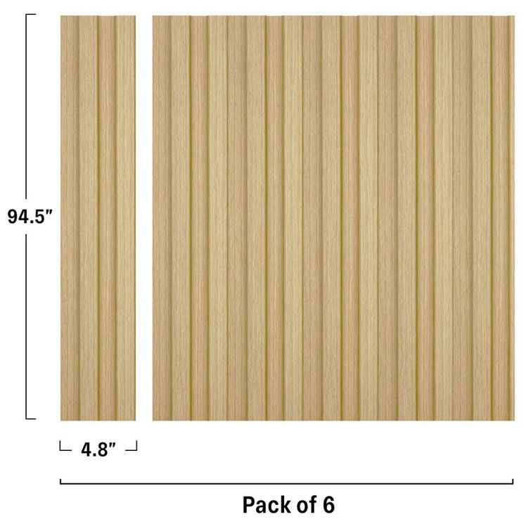 Pine Textured Waterproof 3D Wall Panels, 94.5'' x 4.8''