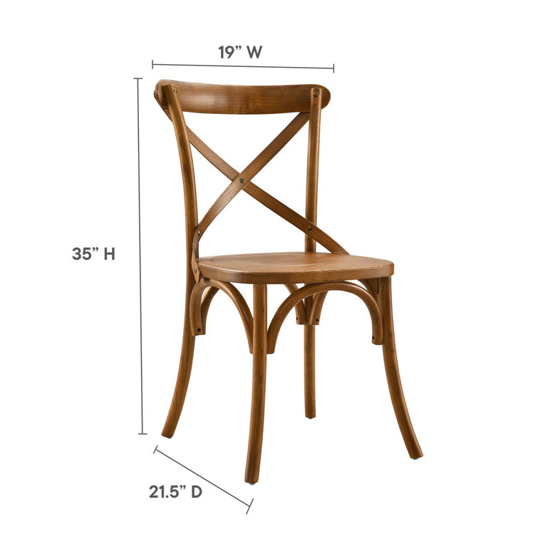 Walnut High Cross Back Upholstered Side Chair
