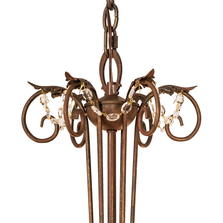 Lindsay 6-Light Crystal and Gold Empire Chandelier