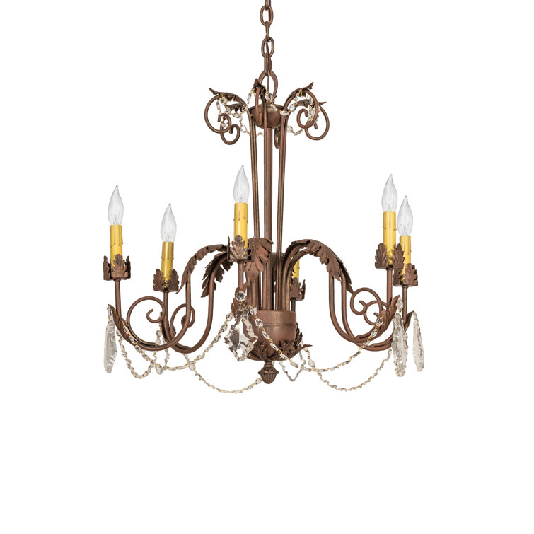 Lindsay 6-Light Crystal and Gold Empire Chandelier