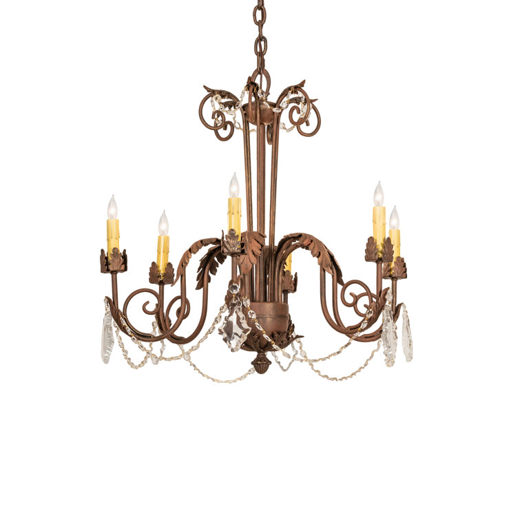 Lindsay 6-Light Crystal and Gold Empire Chandelier