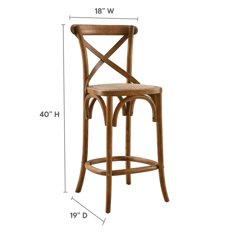 Charmwood Elm and Rattan 19" Counter Stool in Natural