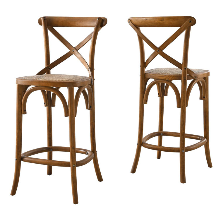 Charmwood Elm and Rattan 19" Counter Stool in Natural