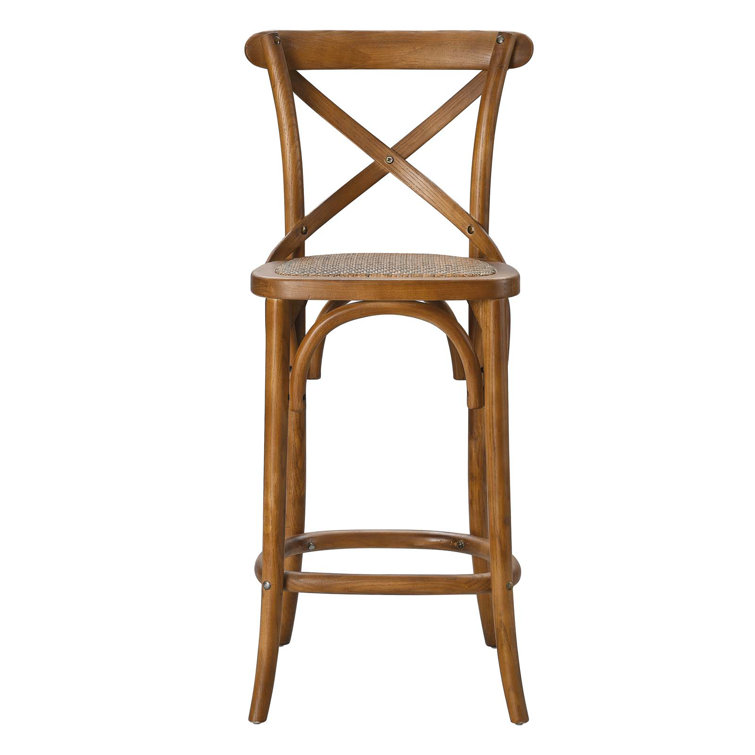 Charmwood Elm and Rattan 19" Counter Stool in Natural