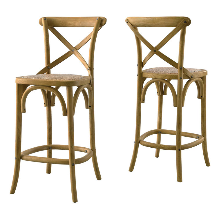 Charmwood Elm and Rattan 19" Counter Stool in Natural