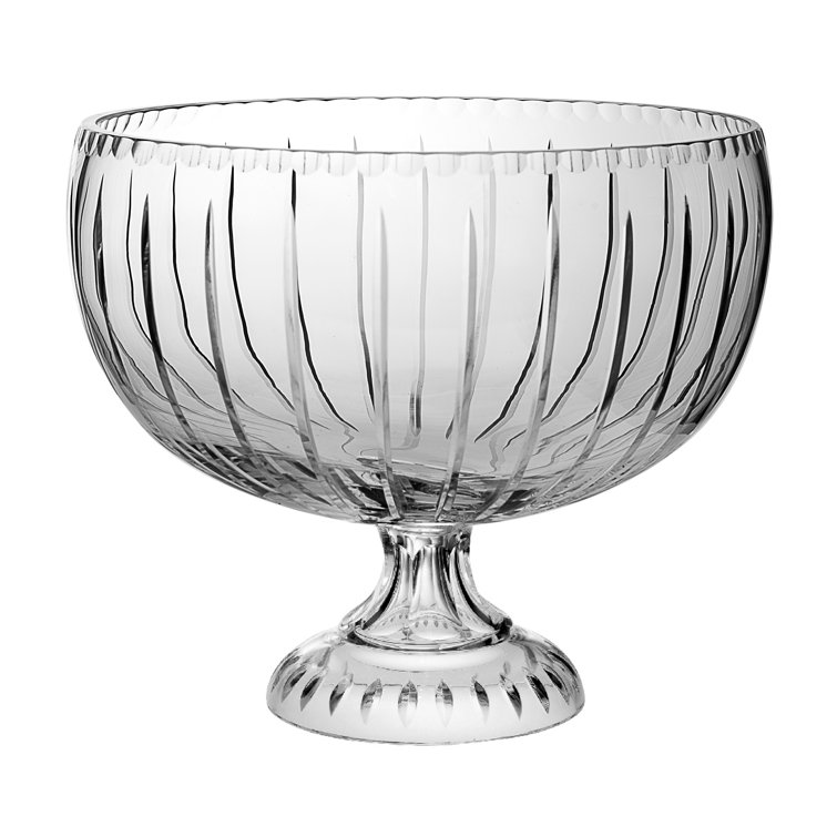 Elegant 12" Clear Crystal Footed Punch Bowl