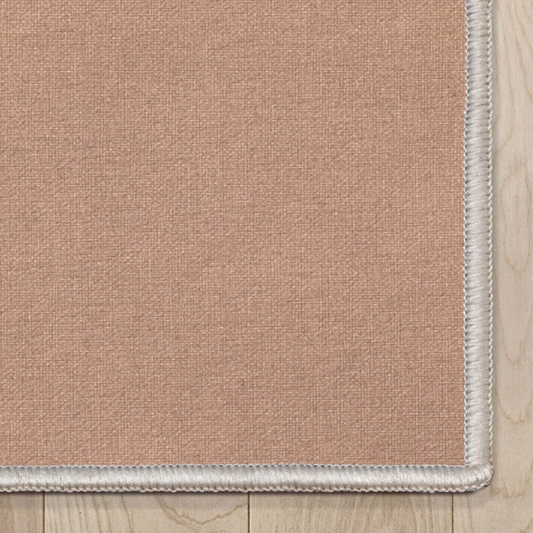 Coral Flat-Weave Stain-Resistant Synthetic Area Rug