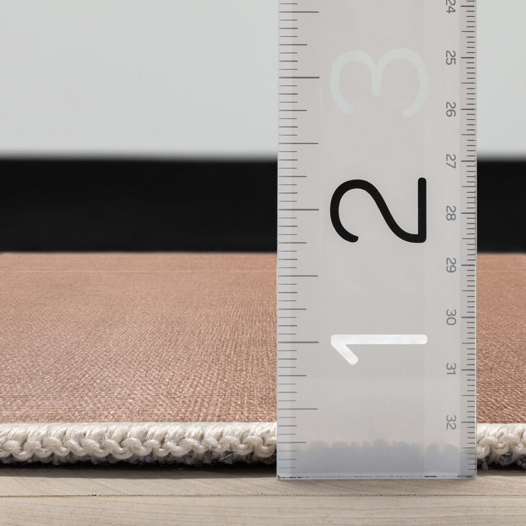Coral Flat-Weave Stain-Resistant Synthetic Area Rug