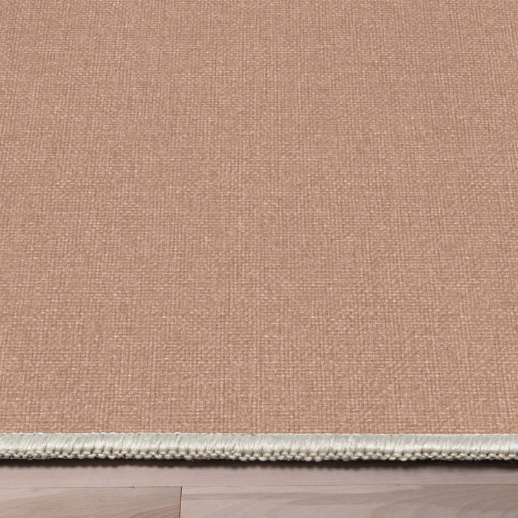 Coral Flat-Weave Stain-Resistant Synthetic Area Rug