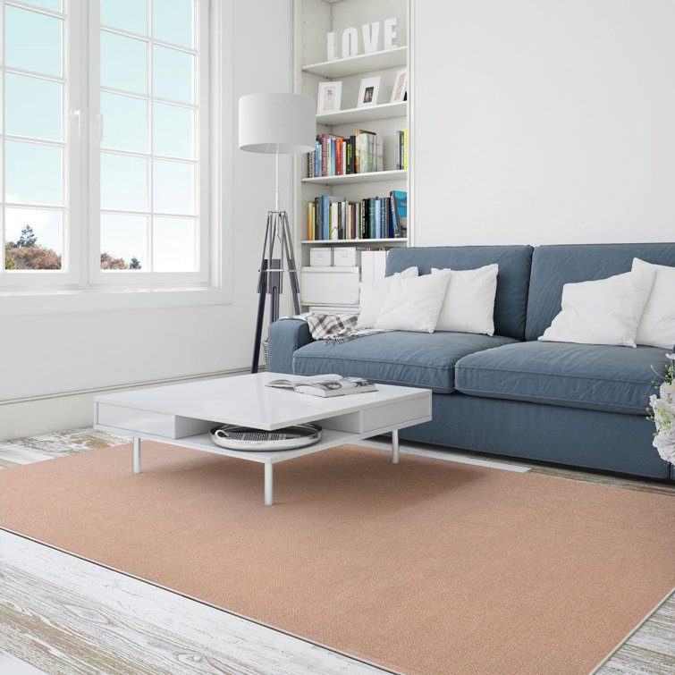 Coral Flat-Weave Stain-Resistant Synthetic Area Rug