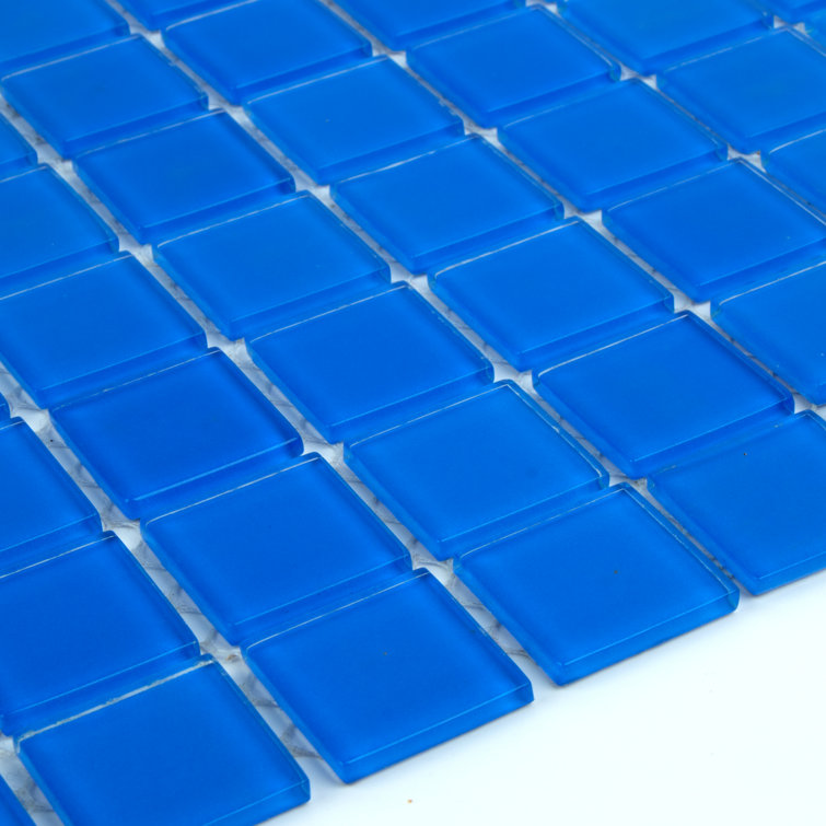 12" x 12" Polished Blue Glass Mosaic Tile