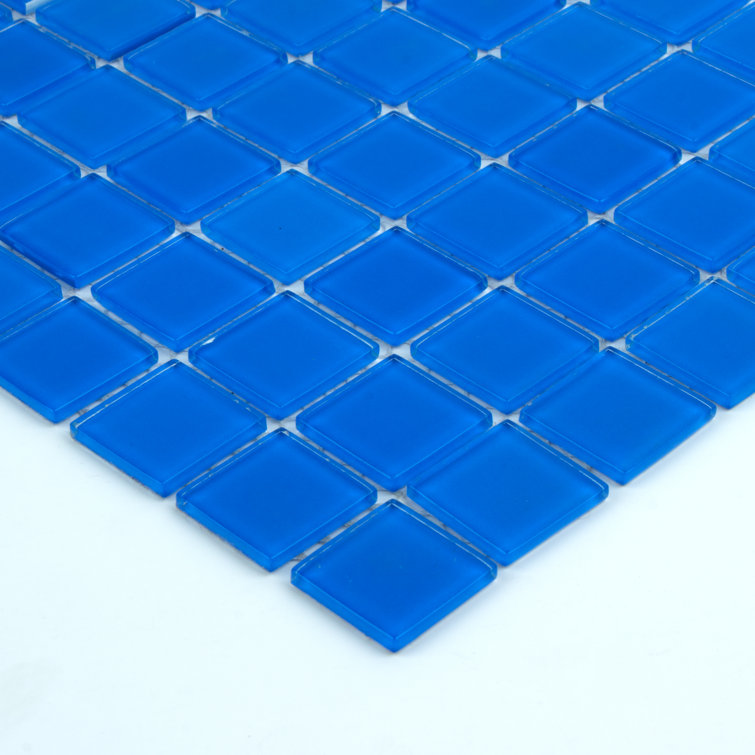 12" x 12" Polished Blue Glass Mosaic Tile