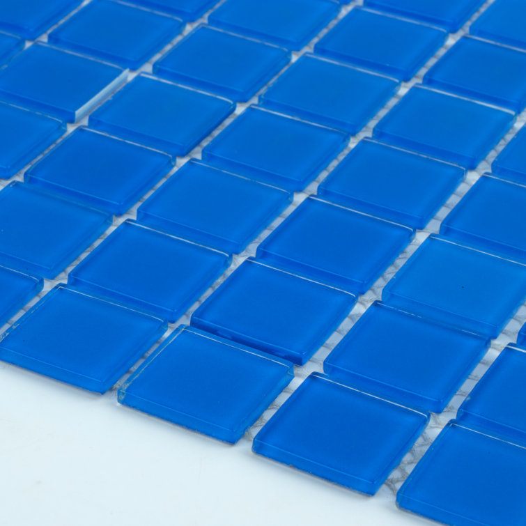 12" x 12" Polished Blue Glass Mosaic Tile