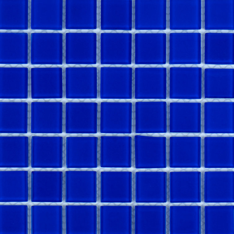 Deep Blue 12" x 12" Polished Glass Mosaic Tile
