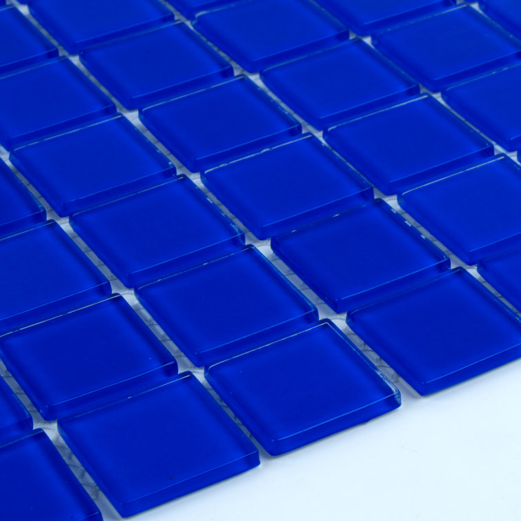 Deep Blue 12" x 12" Polished Glass Mosaic Tile