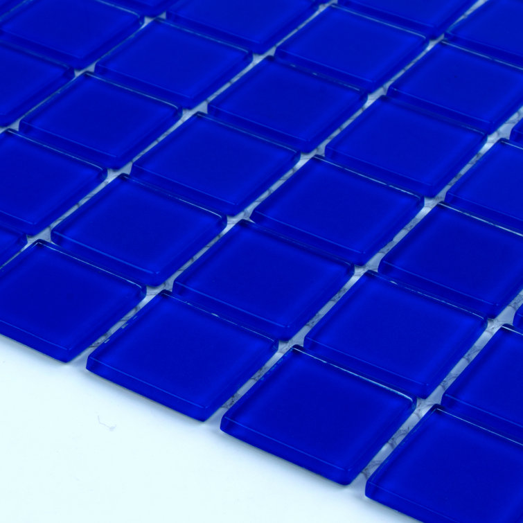Deep Blue 12" x 12" Polished Glass Mosaic Tile