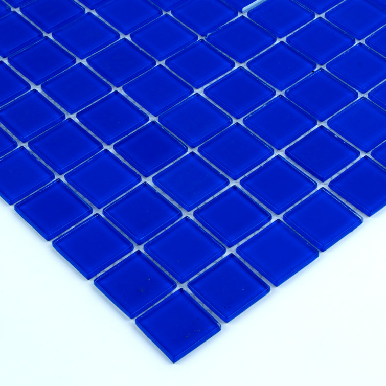 Deep Blue 12" x 12" Polished Glass Mosaic Tile