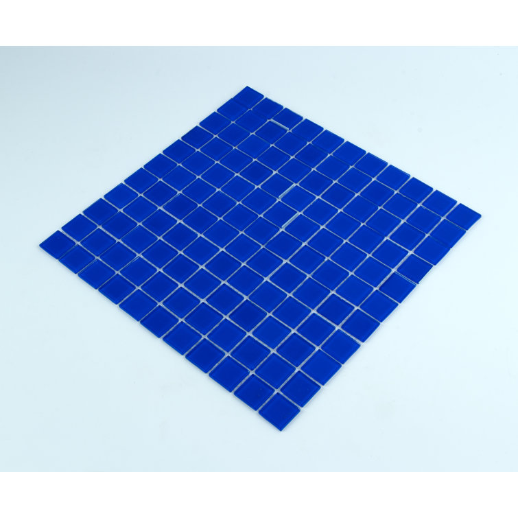 Deep Blue 12" x 12" Polished Glass Mosaic Tile