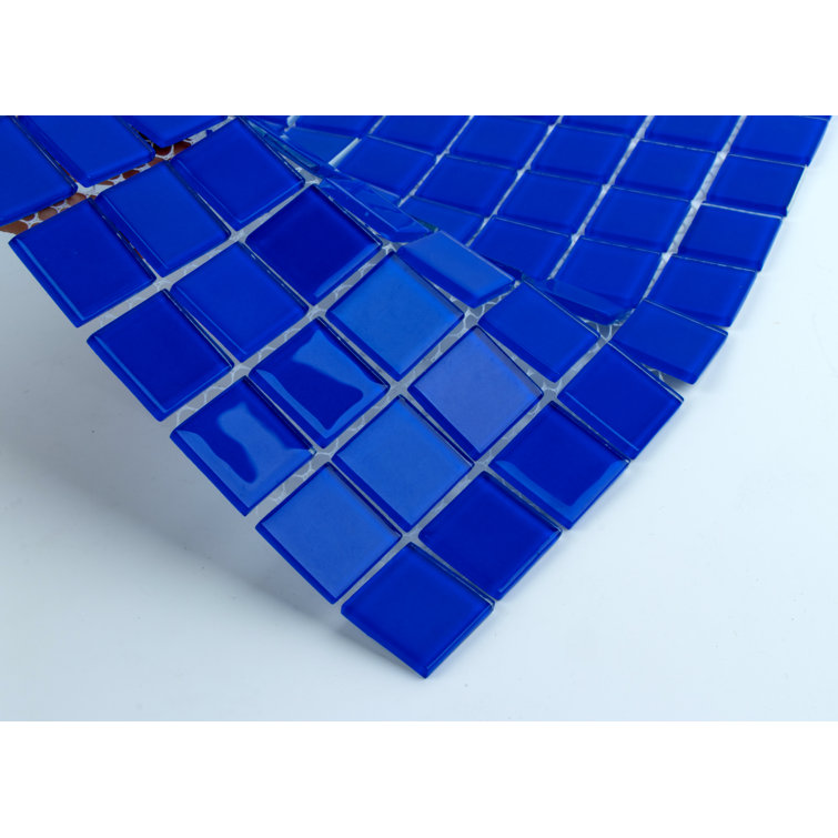 Deep Blue 12" x 12" Polished Glass Mosaic Tile
