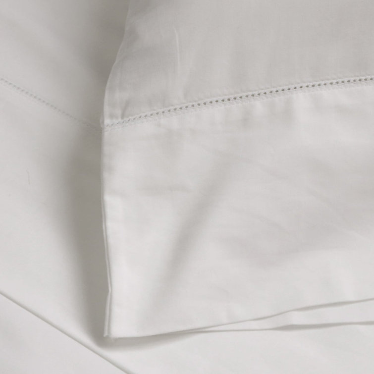 White Cotton Sateen Queen Pillowcase Set