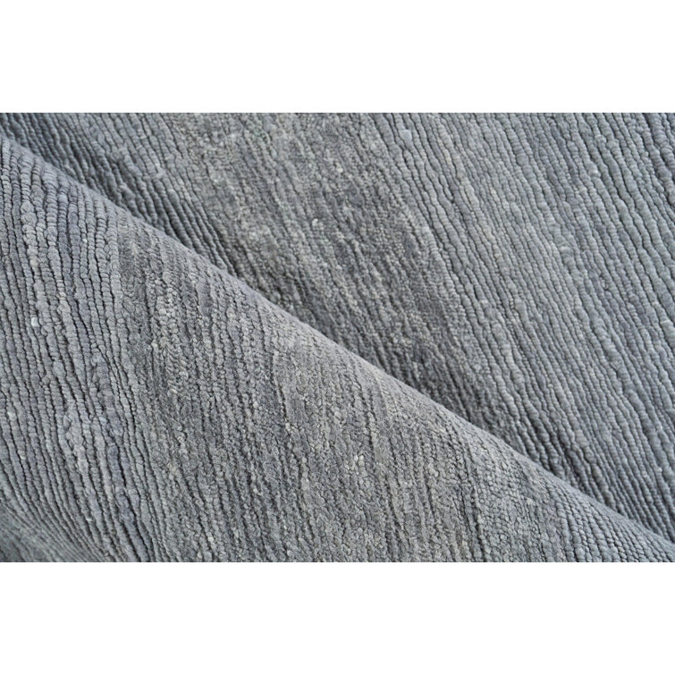 Gray Hand-Knotted Wool 10' x 14' Area Rug