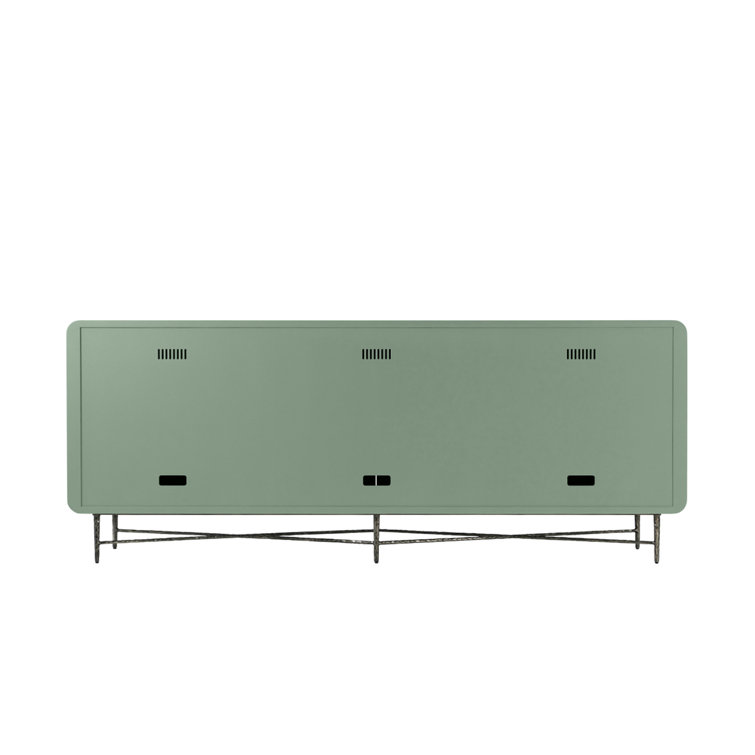 Sunburst Green Solid Wood 90'' Sideboard with Metal Base