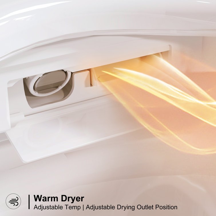 Elongated White Electric Dual Flush Smart Bidet Toilet