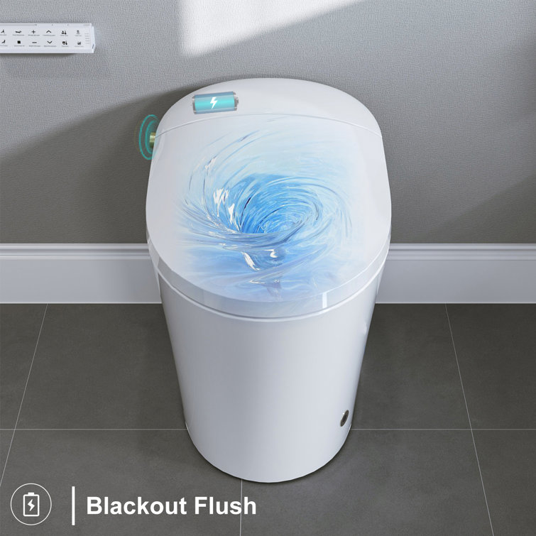 Elongated White Electric Dual Flush Smart Bidet Toilet