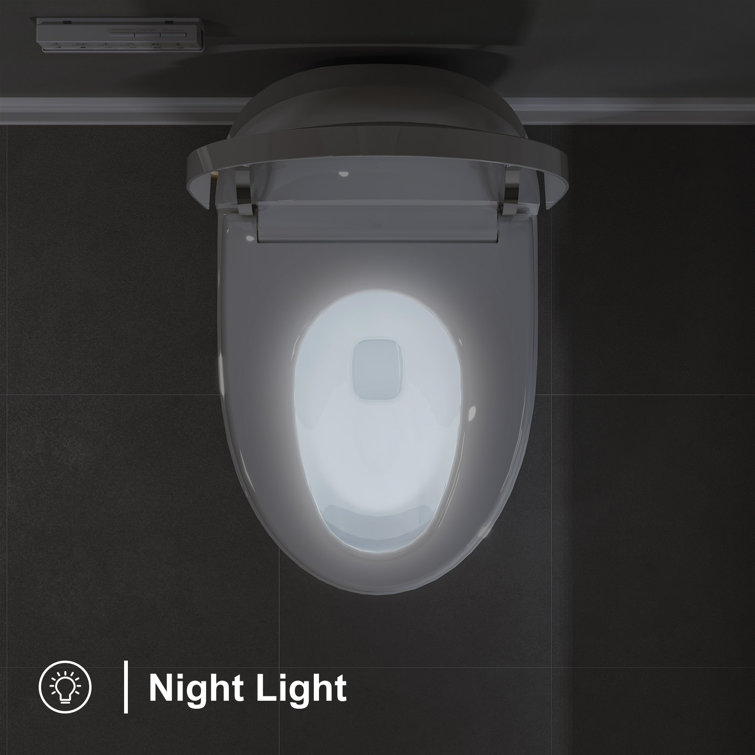Elongated White Electric Dual Flush Smart Bidet Toilet