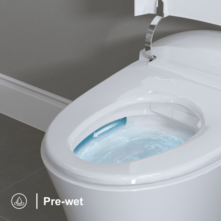 Elongated White Electric Dual Flush Smart Bidet Toilet