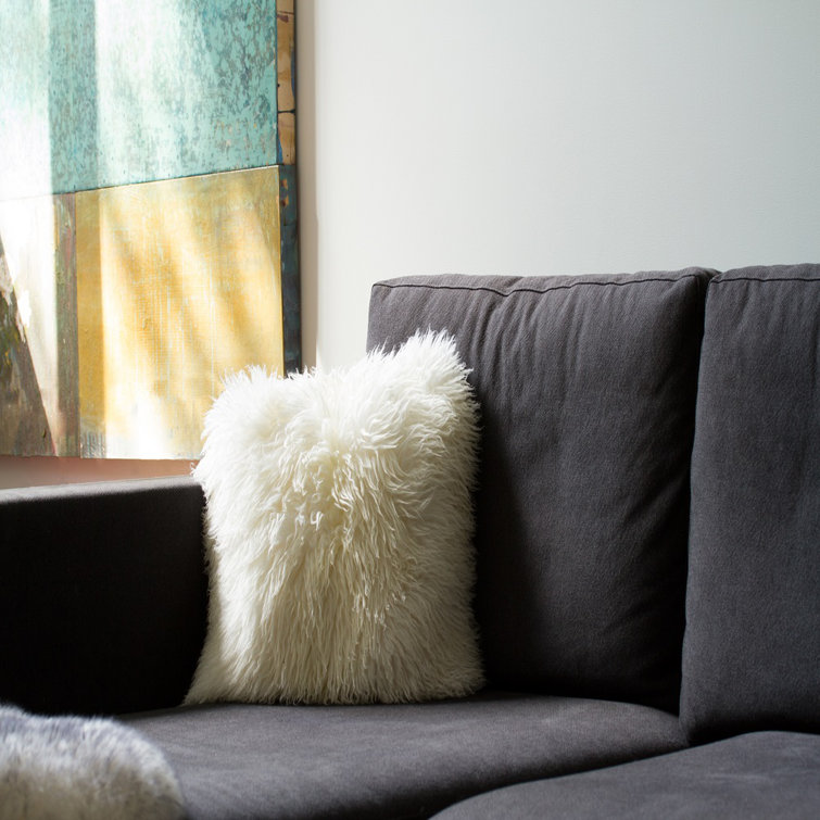 Natural Sheepskin Fur 18" Square Pillow Set