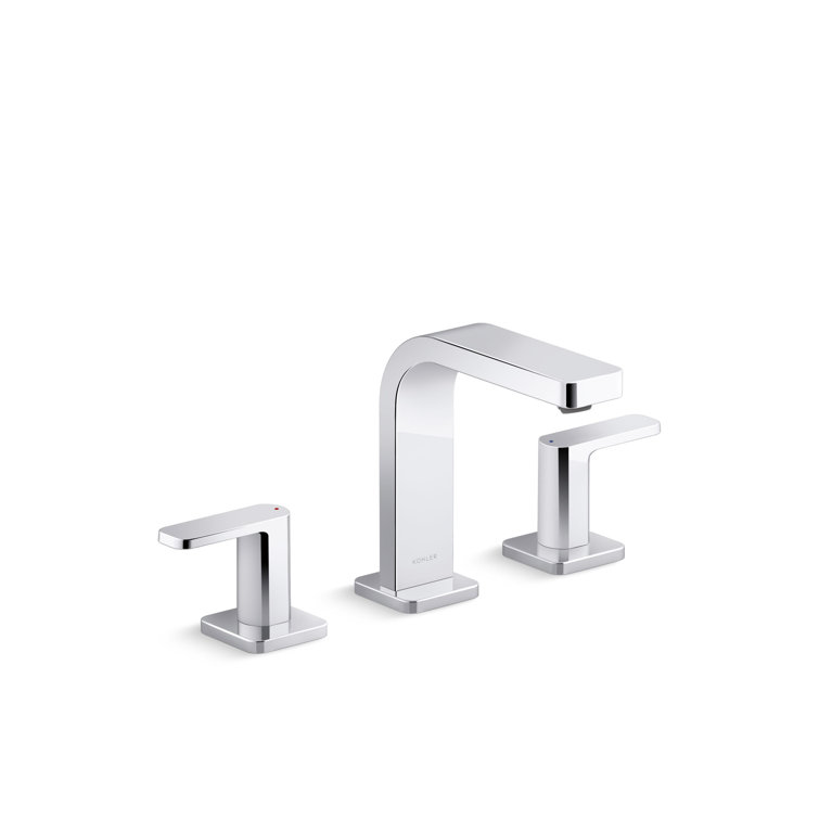 Polished Chrome Widespread Bathroom Sink Faucet with Lever Handles