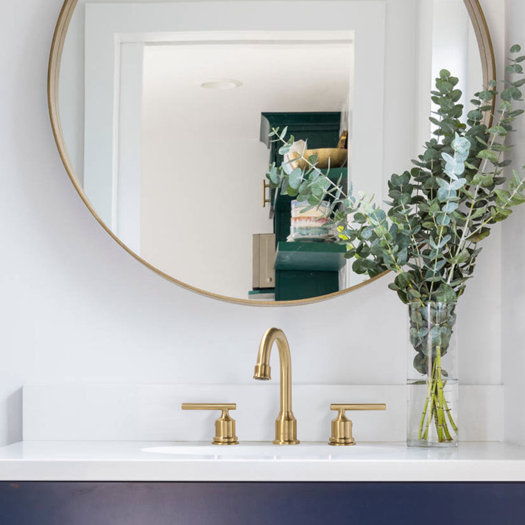 Gold 2-Handle High Arc Bathroom Faucet with Drain Assembly