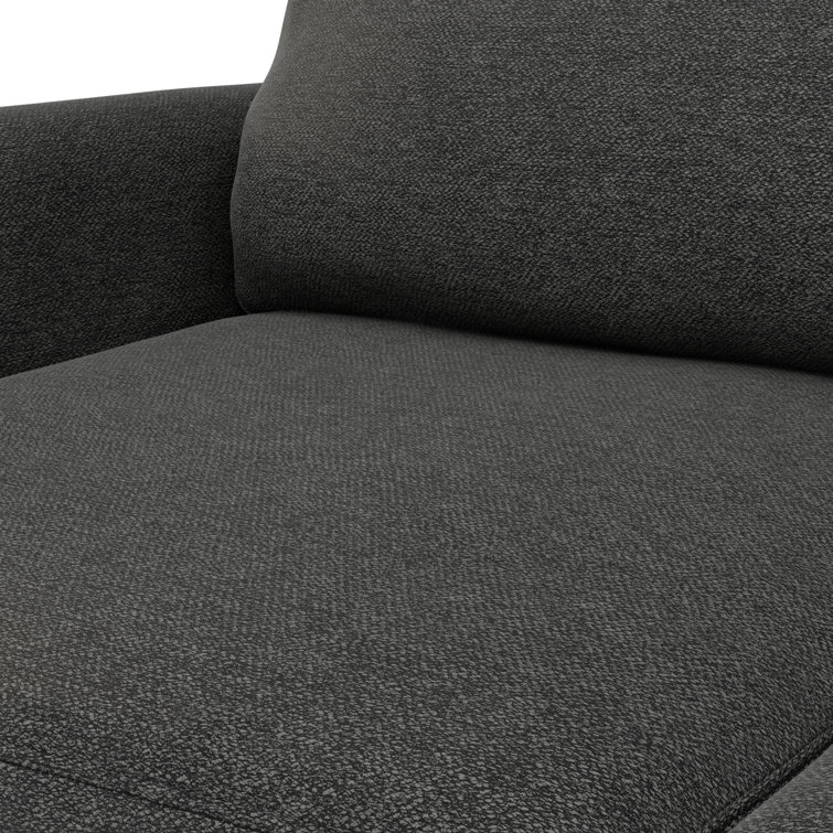Charcoal Grey 90-Inch Fabric Lawson Sofa with Wood Legs